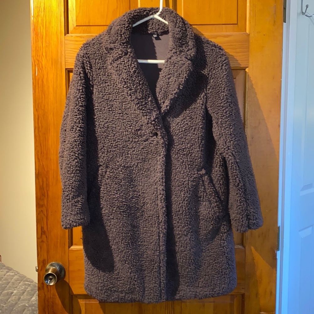 NWOT Uniqlo Pile Lined Fleece Tailored Coat XXS